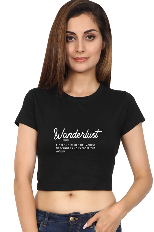 Wanderlust : Crop Top (Black/Navy Blue)