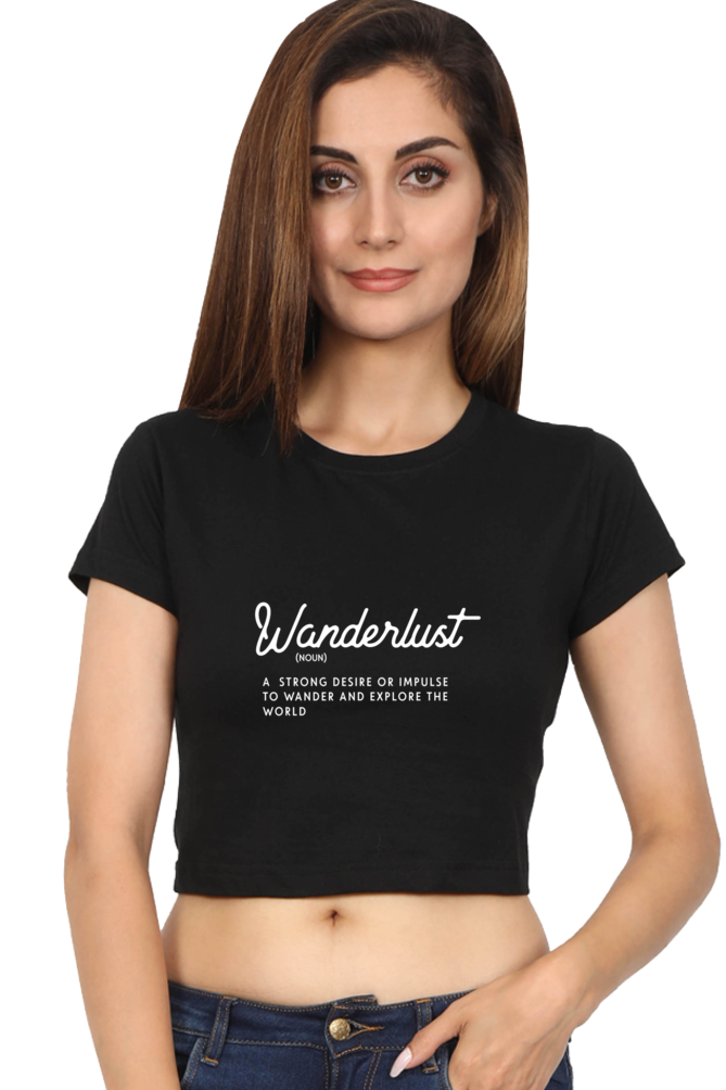 Wanderlust : Crop Top (Black/Navy Blue)