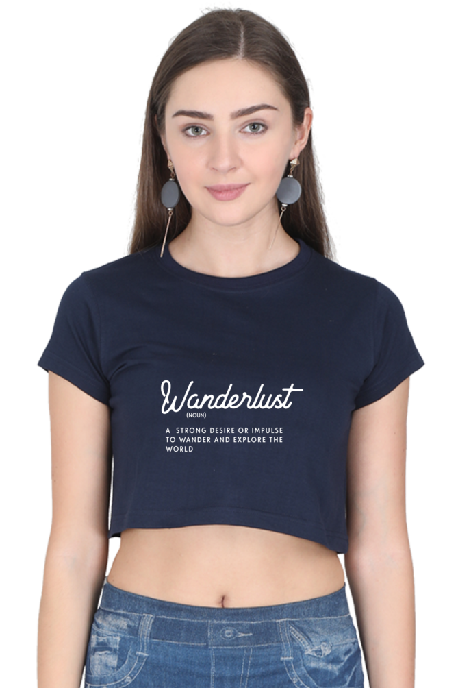 Wanderlust : Crop Top (Black/Navy Blue)